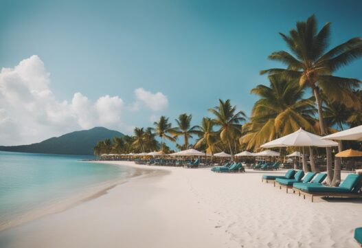 Strand i smukke omgivelser